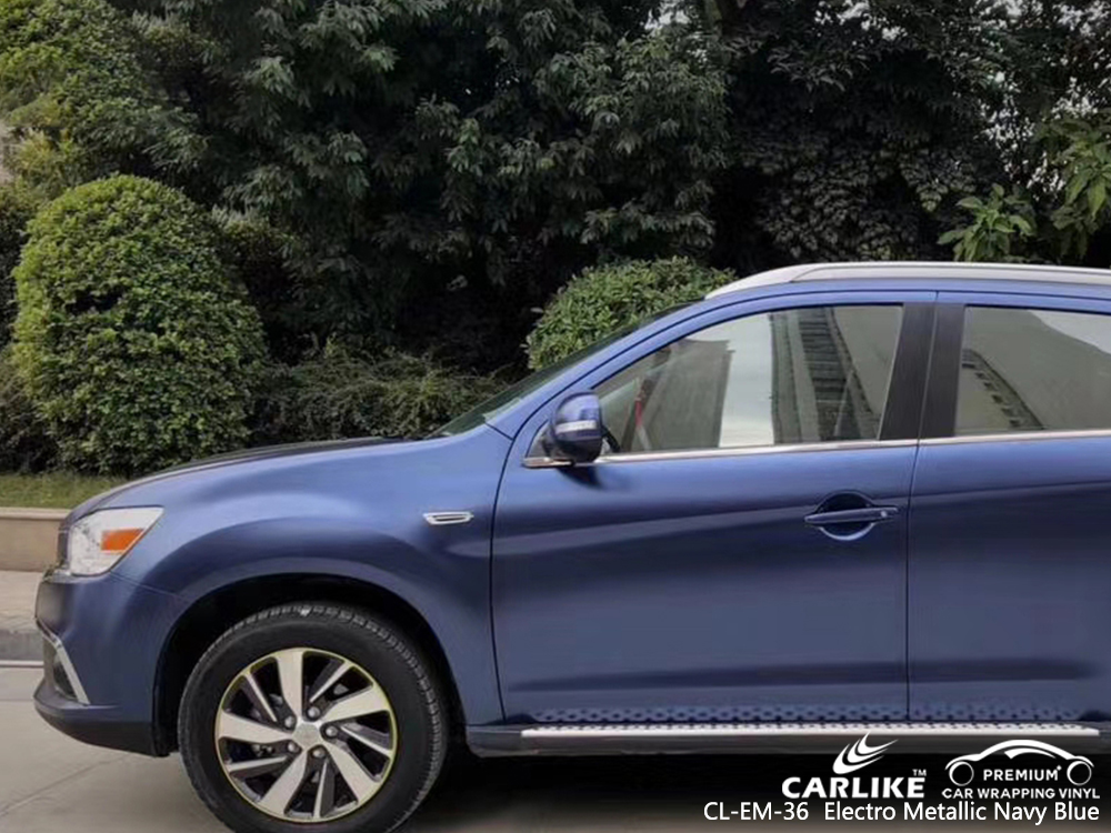 CL-EM-36 electro metallic navy blue high gloss vinyl wrap for MITSUBISHI Iowa United States