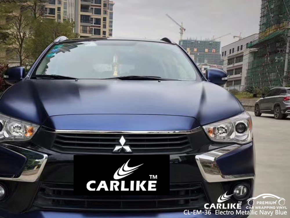 CL-EM-36 electro metallic navy blue high gloss vinyl wrap for MITSUBISHI Iowa United States