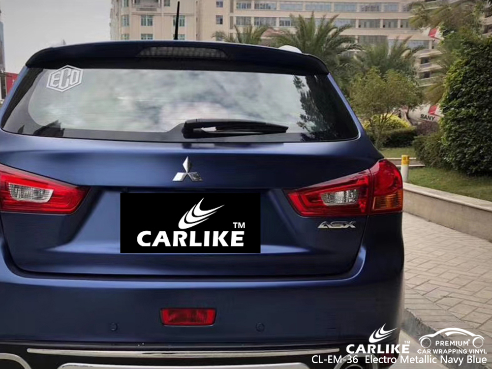 CL-EM-36 electro metallic navy blue high gloss vinyl wrap for MITSUBISHI Iowa United States