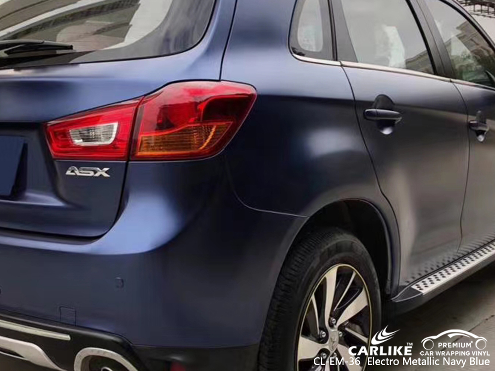 CL-EM-36 electro metallic navy blue high gloss vinyl wrap for MITSUBISHI Iowa United States