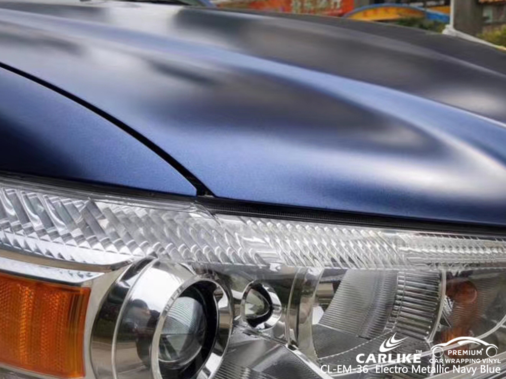 CL-EM-36 electro metallic navy blue high gloss vinyl wrap for MITSUBISHI Iowa United States