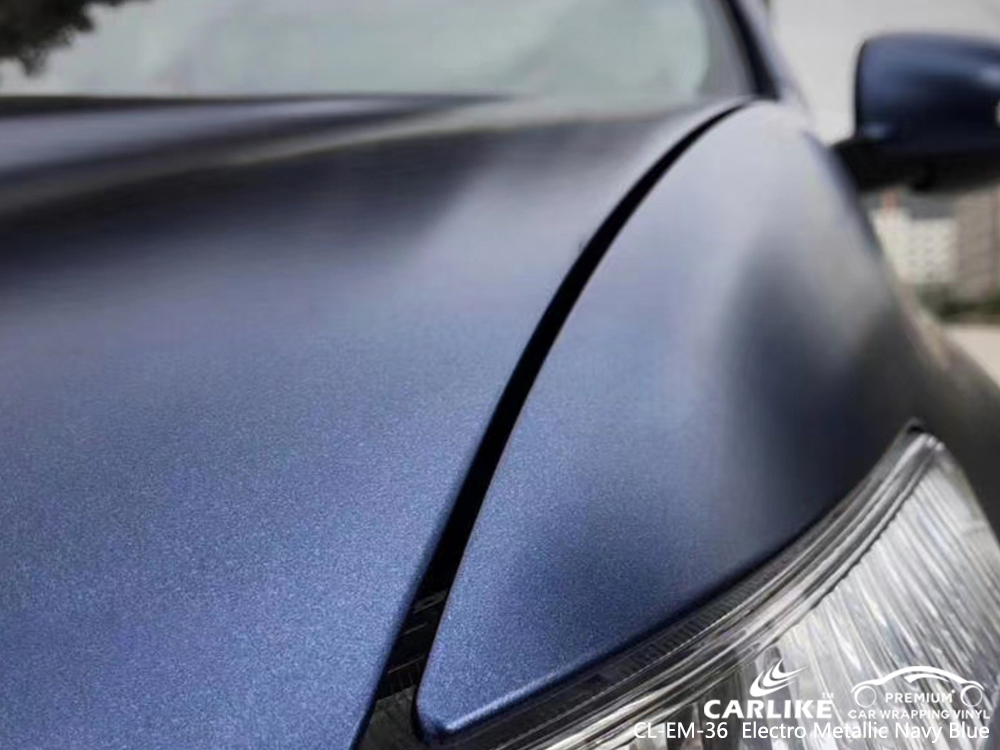 CL-EM-36 electro metallic navy blue high gloss vinyl wrap for MITSUBISHI Iowa United States