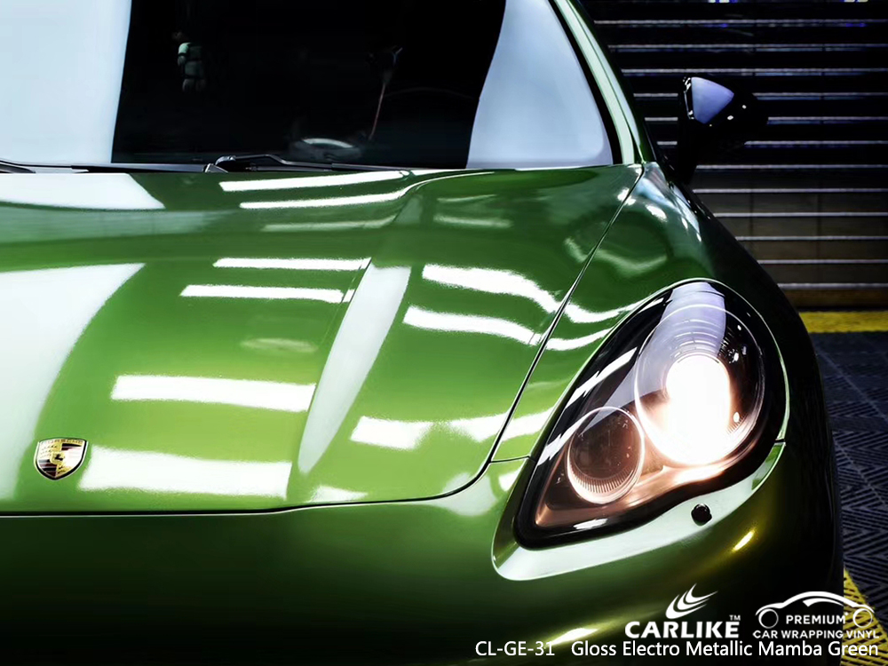 CL-GE-31 gloss electro metallic mamba green vinyl material suppliers for PORSCHE Rhode Island United States