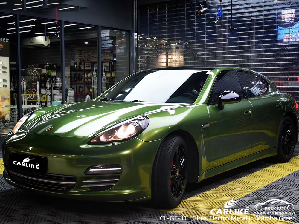 CL-GE-31 gloss electro metallic mamba green vinyl material suppliers for PORSCHE Rhode Island United States