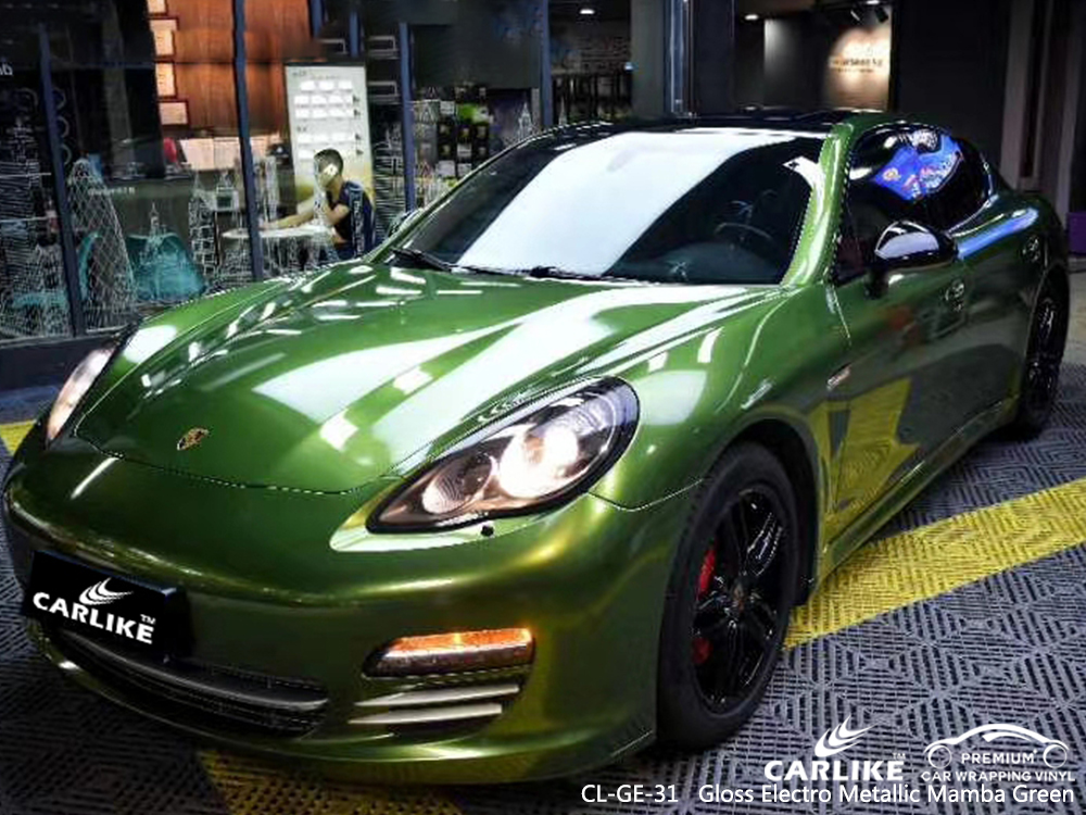 CL-GE-31 gloss electro metallic mamba green vinyl material suppliers for PORSCHE Rhode Island United States