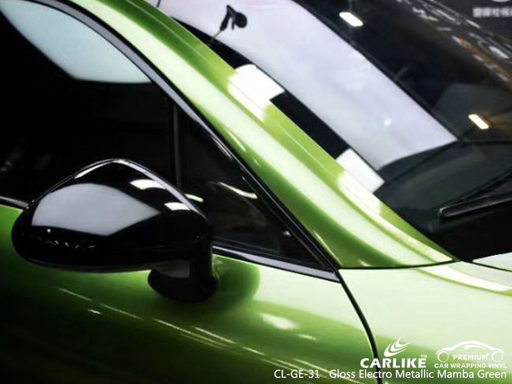 CL-GE-31 gloss electro metallic mamba green vinyl material suppliers for PORSCHE Rhode Island United States