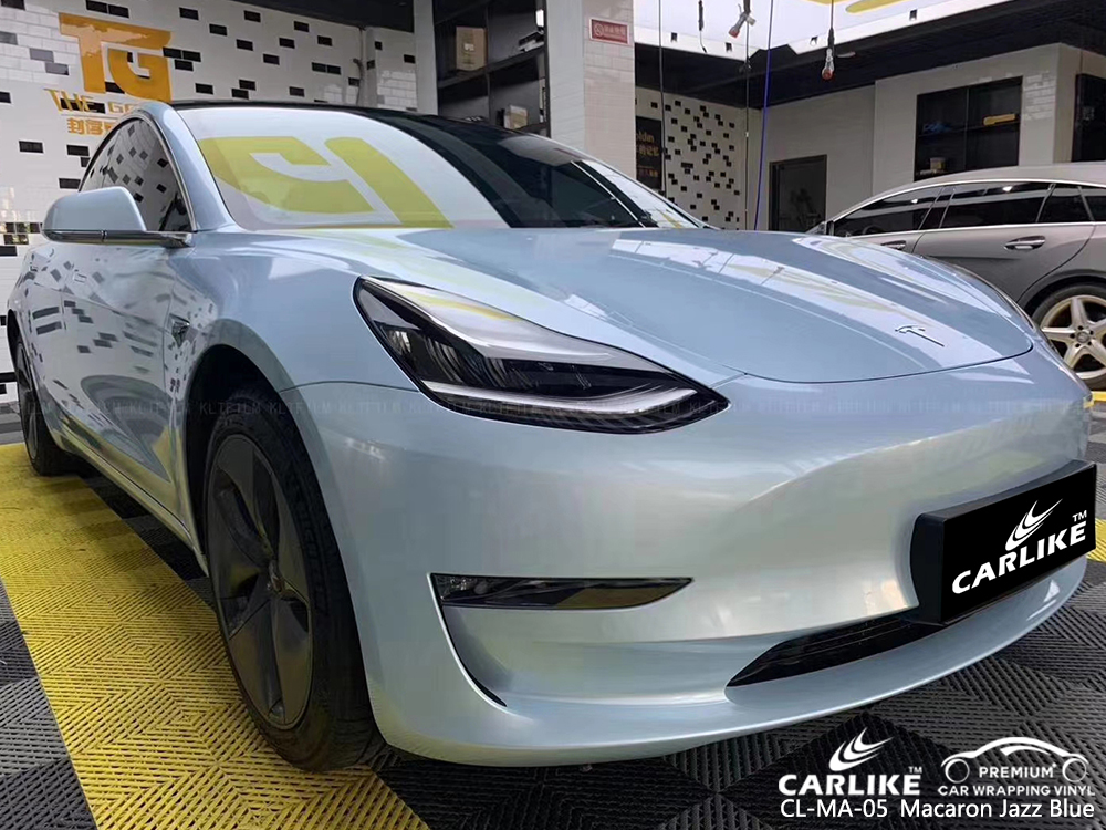 CL-MA-05 macaron jazz blue auto wrap vinyl for TESLA District of Columbia United States