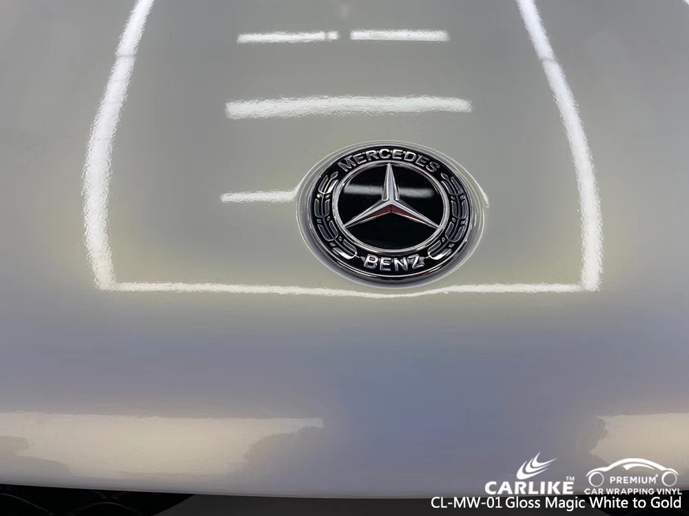 CL-MW-01 gloss magic white to gold vinyl wrap my car for MERCEDES-BENZ Nebraska United States