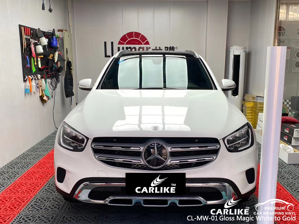 CL-MW-01 gloss magic white to gold vinyl wrap my car for MERCEDES-BENZ Nebraska United States