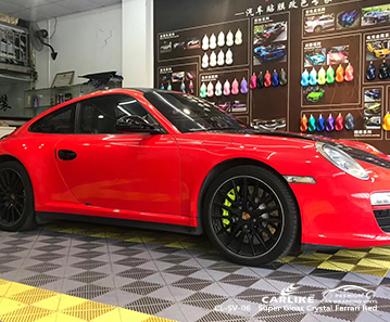 Folha de carro vermelho ferrari de cristal superbrilhante CL-SV-06 para PORSCHE