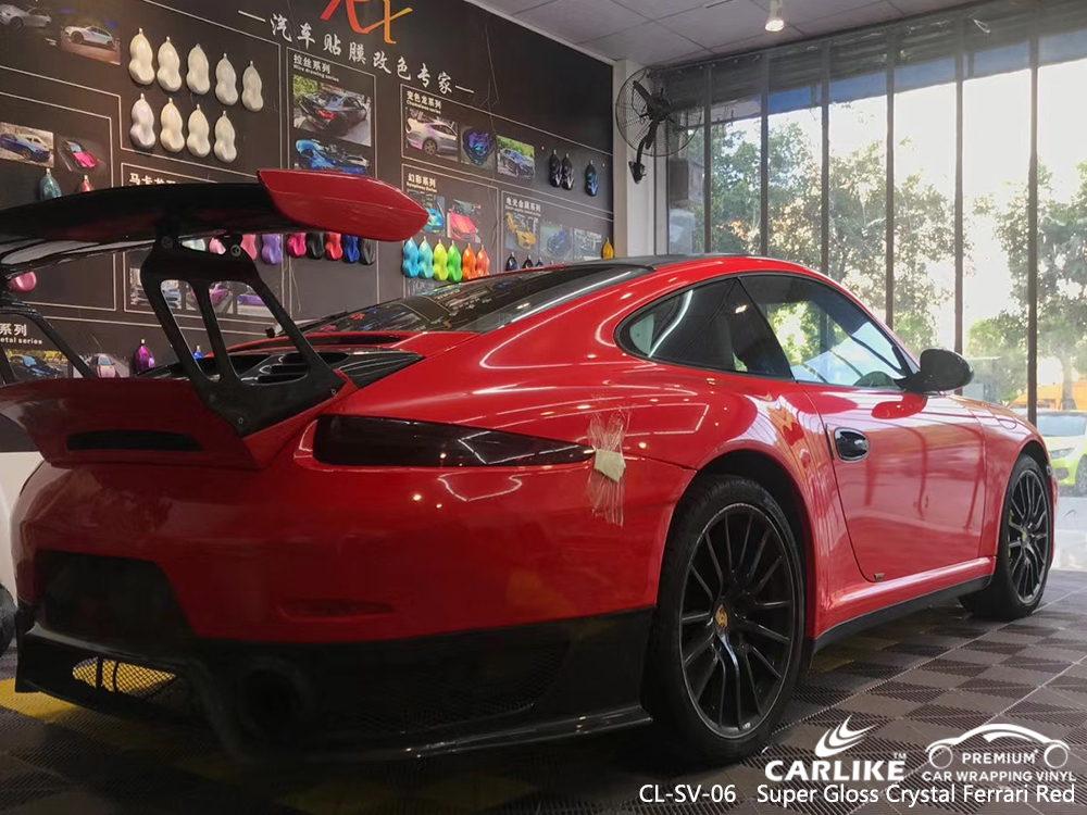 CL-SV-06 super gloss crystal ferrari red car foil for PORSCHE Alaska United States