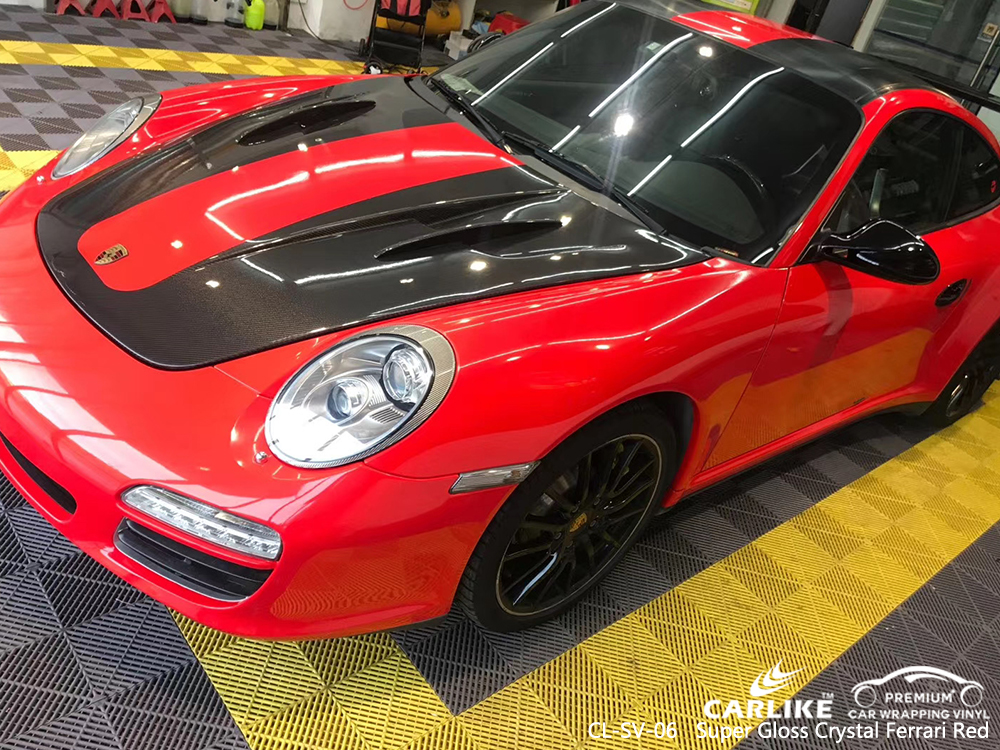 CL-SV-06 super gloss crystal ferrari red car foil for PORSCHE Alaska United States
