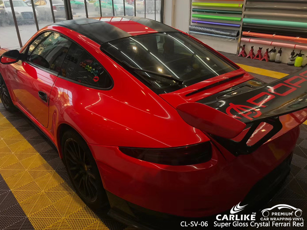 CL-SV-06 super gloss crystal ferrari red car foil for PORSCHE Alaska United States