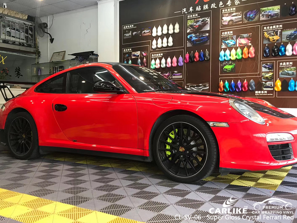 CL-SV-06 super gloss crystal ferrari red car foil for PORSCHE Alaska United States