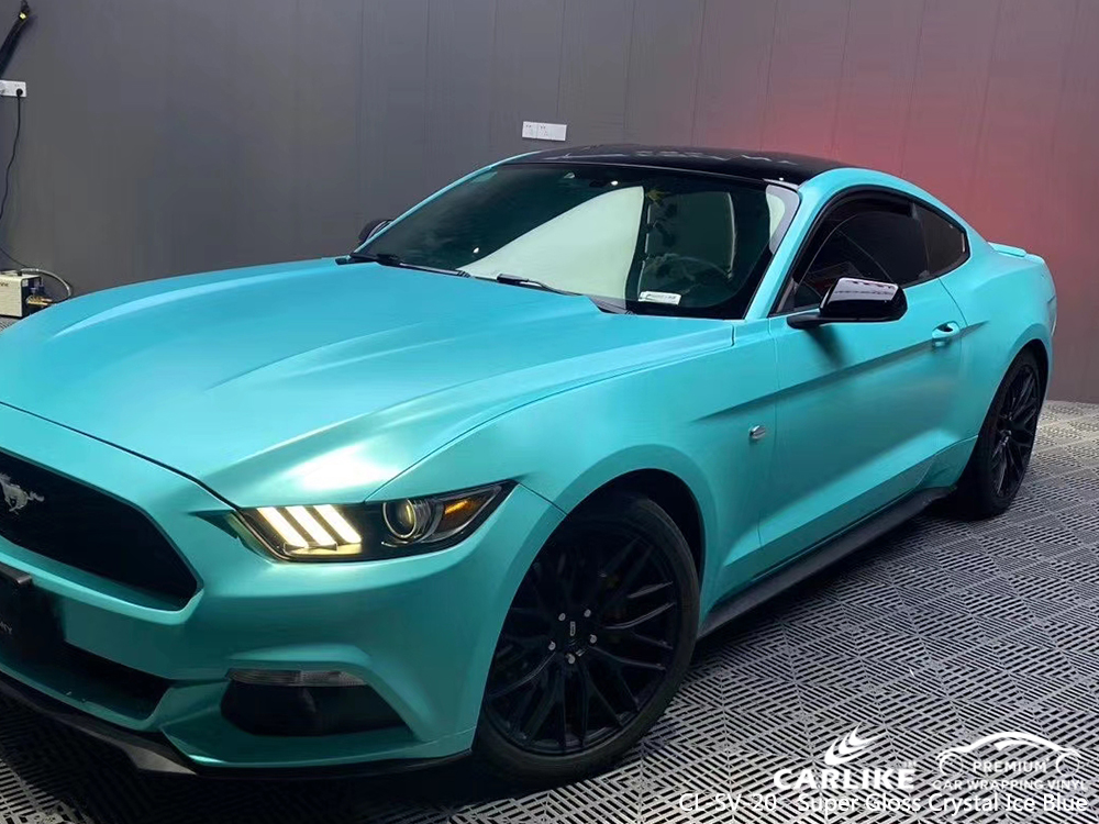 CL-SV-20 super gloss crystal ice blue body wrap car supplier for FORD MUSTANG North Dakota United States