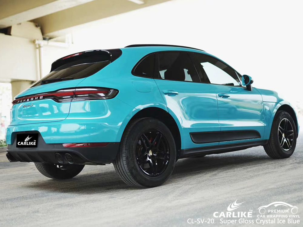 CL-SV-20 super gloss crystal ice blue body wrap car supplier for PORSCHE Kentucky United States