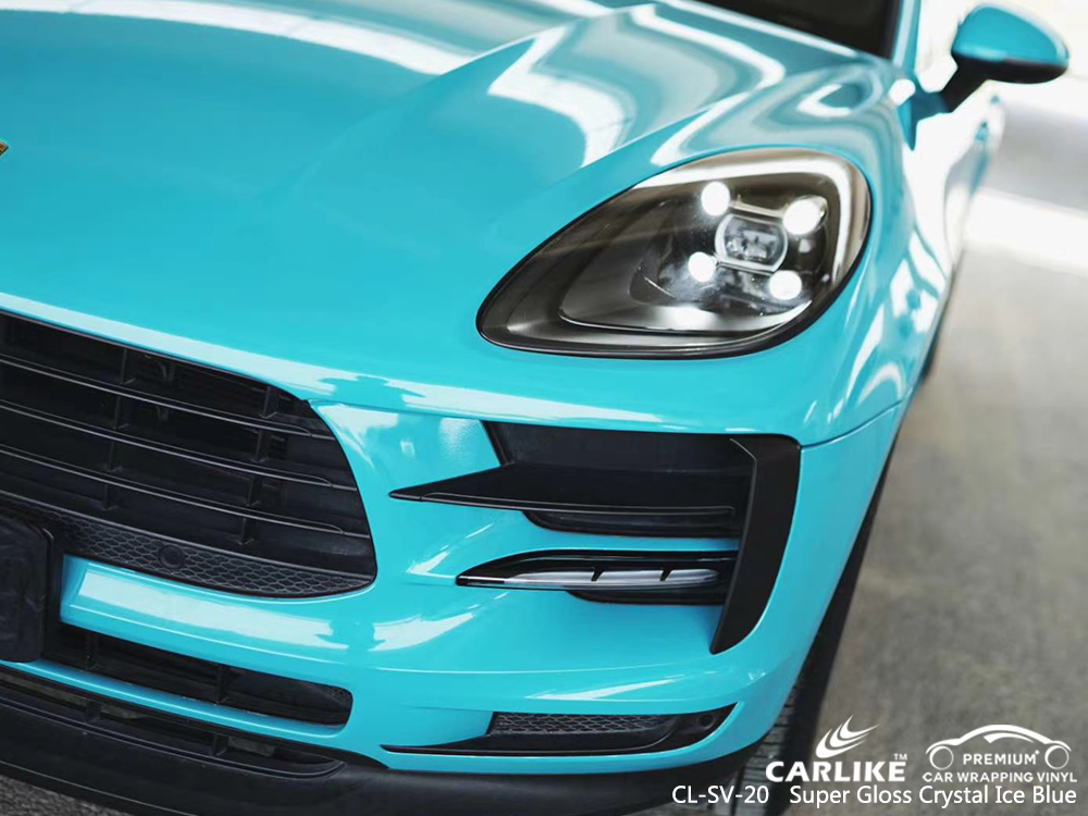 CL-SV-20 super gloss crystal ice blue body wrap car supplier for PORSCHE Kentucky United States