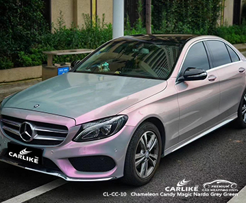 CL-CC-10 caméléon candy magic nardo gris vert vinyle wrap brillant pour MERCEDES-BENZ