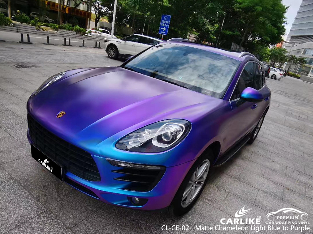 CL-CE-02 matte chameleon light blue to purple vinyl material suppliers for PORSCHE Detroit United States