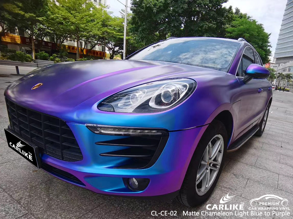 CL-CE-02 matte chameleon light blue to purple vinyl material suppliers for PORSCHE Detroit United States
