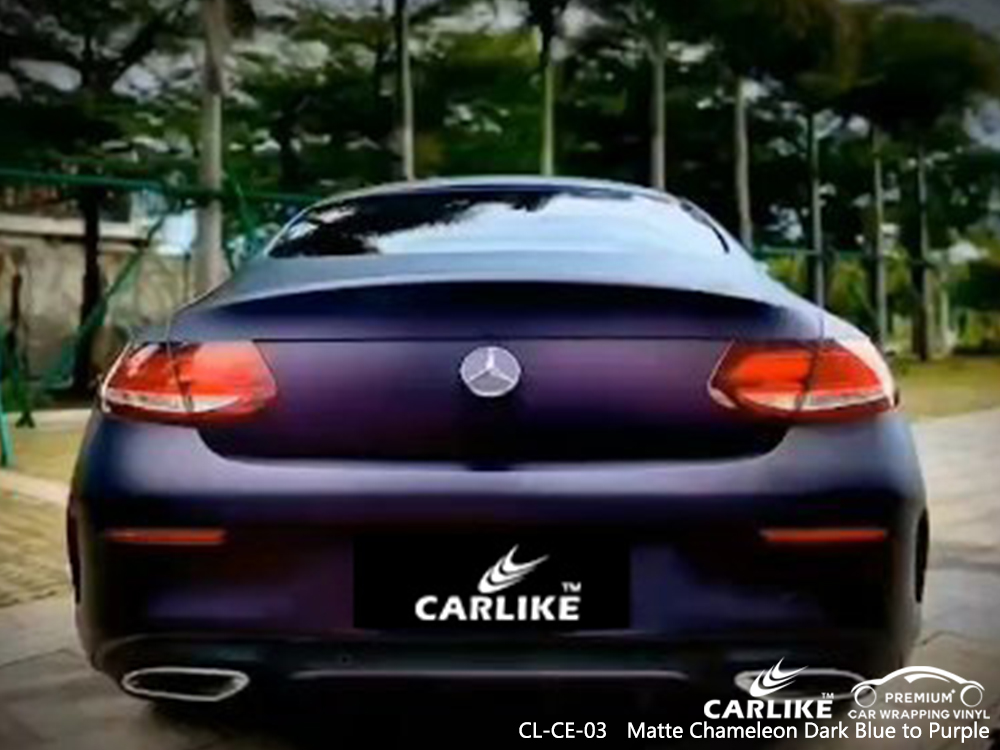 CL-CE-03 matte chameleon dark blue to purple autobike vinyl wrap for MERCEDES-BENZ Chicago United States