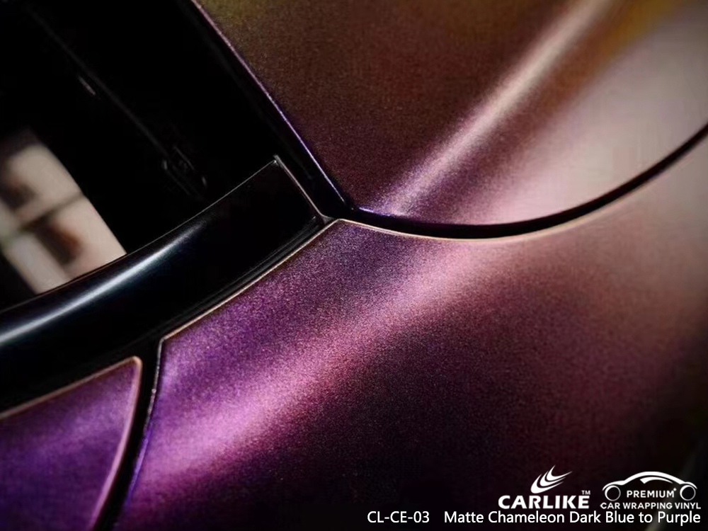 CL-CE-03 matte chameleon dark blue to purple autobike vinyl wrap for MERCEDES-BENZ Chicago United States