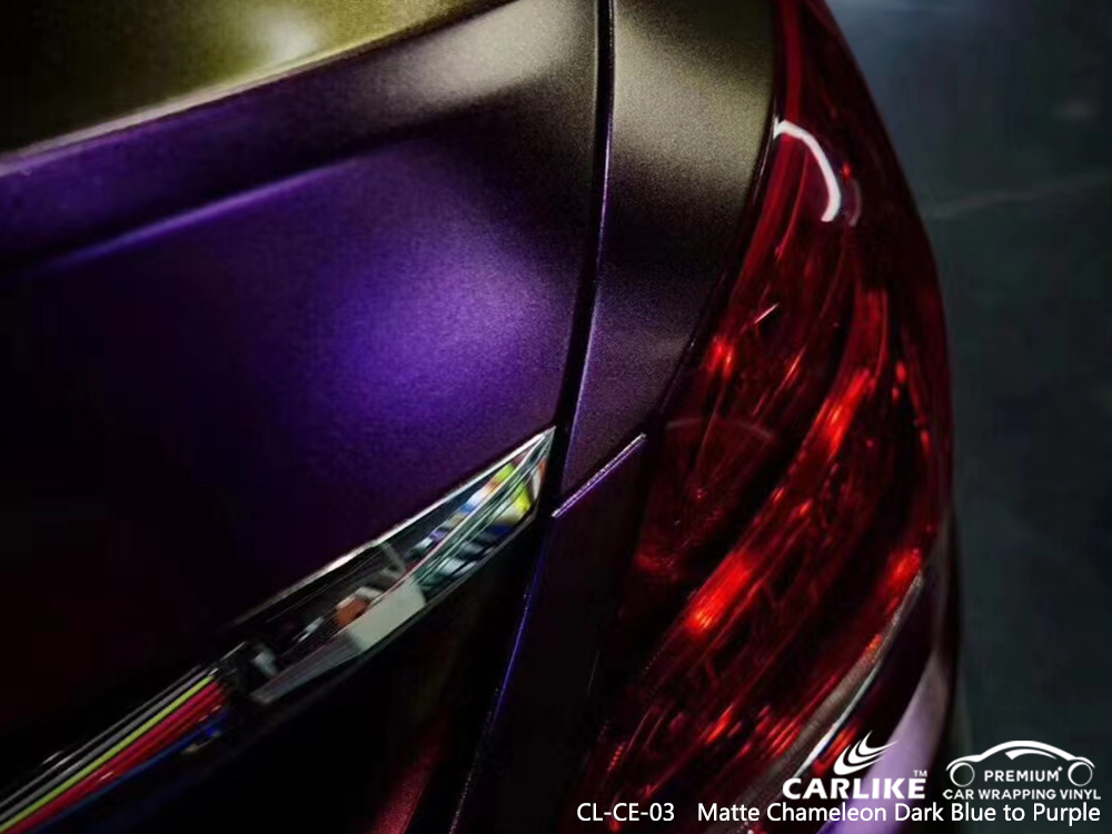 CL-CE-03 matte chameleon dark blue to purple autobike vinyl wrap for MERCEDES-BENZ Chicago United States