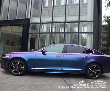 CL-CV-16 chameleon matte blue to purple vinyl wrapping for VOLVO