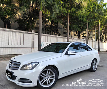 CL-EM-02 fournisseur de voiture d'enveloppe de corps blanc perle électro métallique pour MERCEDES-BENZ