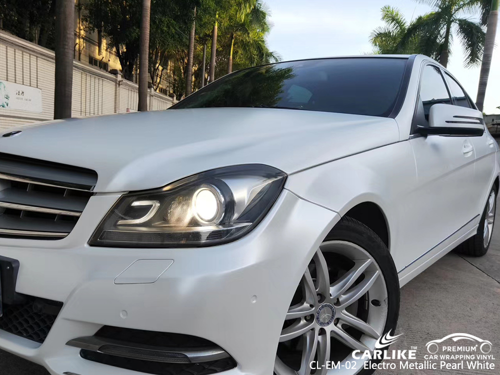 CL-EM-02 electro metallic pearl white body wrap car supplier for MERCEDES-BENZ St Louis United States