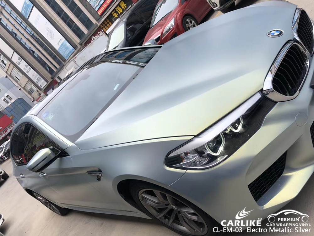 CL-EM-03 electro metallic silver wrap vinyl for BMW Boston United States