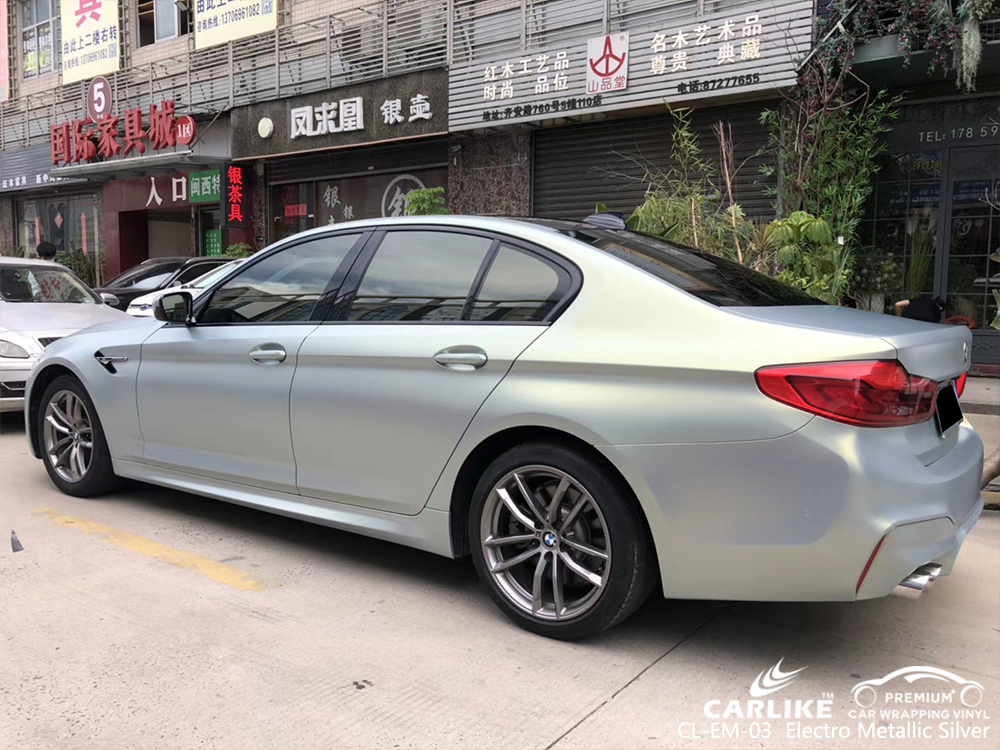 CL-EM-03 electro metallic silver wrap vinyl for BMW Boston United States