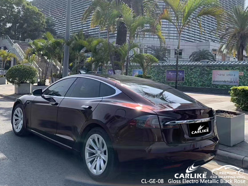 CL-GE-08 gloss electro metallic black rose car wrap gloss for TESLA Antipolo Philippines