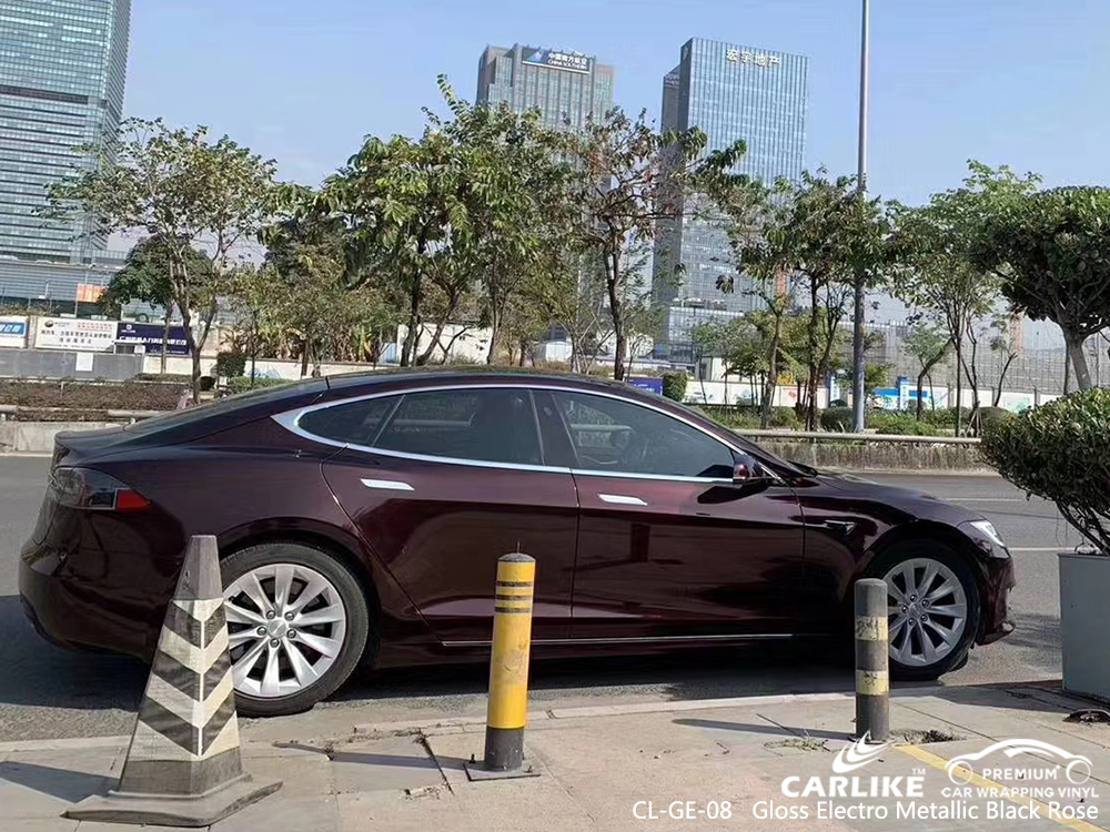 CL-GE-08 gloss electro metallic black rose car wrap gloss for TESLA Antipolo Philippines