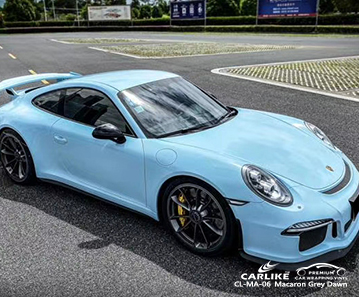 CL-MA-06 macaron grey dawn vinyl wrap gloss for PORSCHE