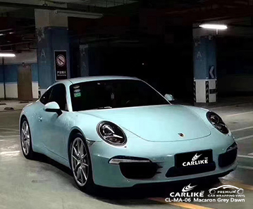 CL-MA-06 PORSCHE için macaron gri şafak vinil kaplama