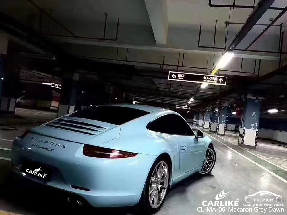 CL-MA-06 macaron grey dawn vinyl wrapping for PORSCHE Cebu Philippines