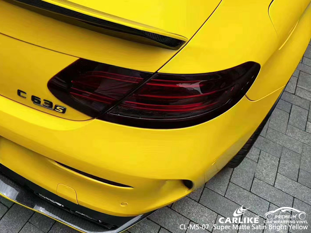 CL-MS-07 super matte satin bright yellow vinyl wrap my car for MERCEDES-BENZ Frankfort United States