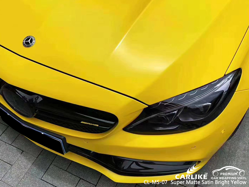 CL-MS-07 super matte satin bright yellow vinyl wrap my car for MERCEDES-BENZ Frankfort United States