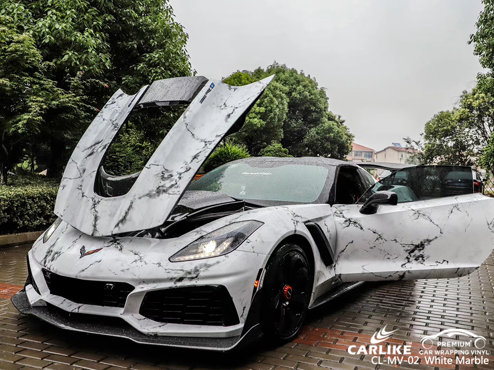 CL-MV-02 white marble vinyl sticker paper for CORVETTE Dasmarinas Philippines