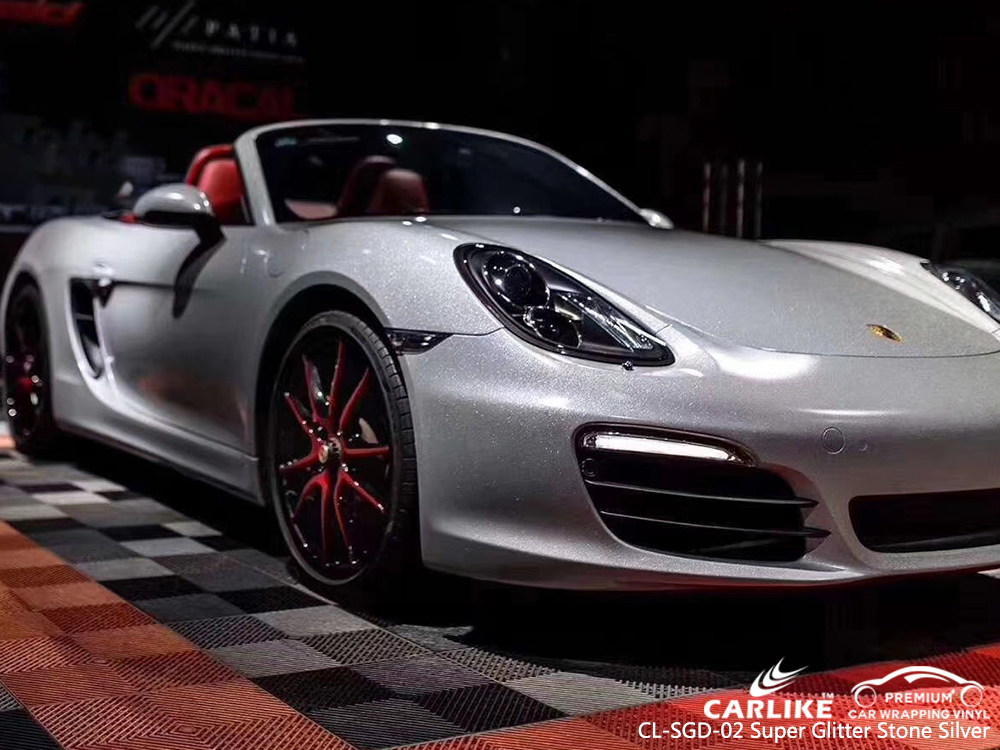 CL-SGD-02 super glitter stone silver high gloss vinyl wrap for PORSCHE Santa Rosa Philippines