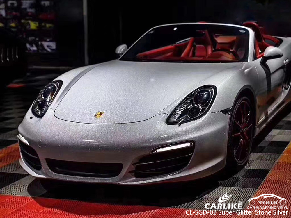 CL-SGD-02 super glitter stone silver high gloss vinyl wrap for PORSCHE Santa Rosa Philippines