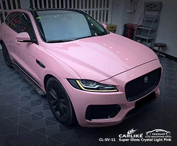 CL-SV-11 JAGUAR için süper parlak kristal açık pembe gövde kaplama araba tedarikçisi
