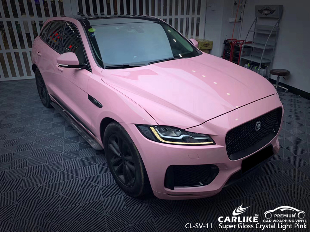 CL-SV-11 super gloss crystal light pink body wrap car supplier for JAGUAR Manila Philippines