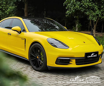 CL-MS-07 super matte satin bright yellow autobike body wrap car supplier for PORSCHE