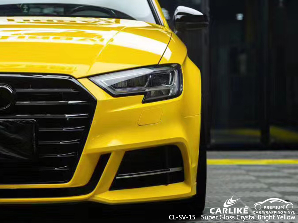 CL-SV-15 super gloss crystal bright yellow car vinyl wrap for AUDI Montana United States