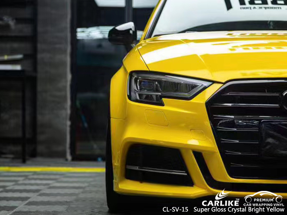 CL-SV-15 super gloss crystal bright yellow car vinyl wrap for AUDI Montana United States