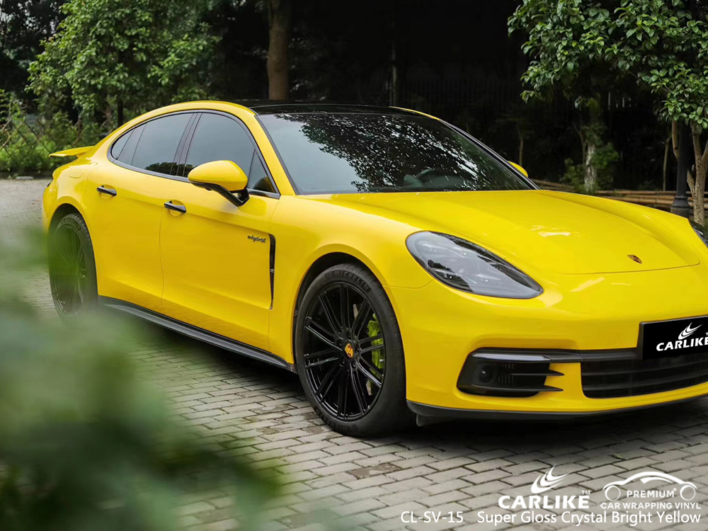 CL-MS-07 super matte satin bright yellow autobike body wrap car supplier for PORSCHE Columbus United States