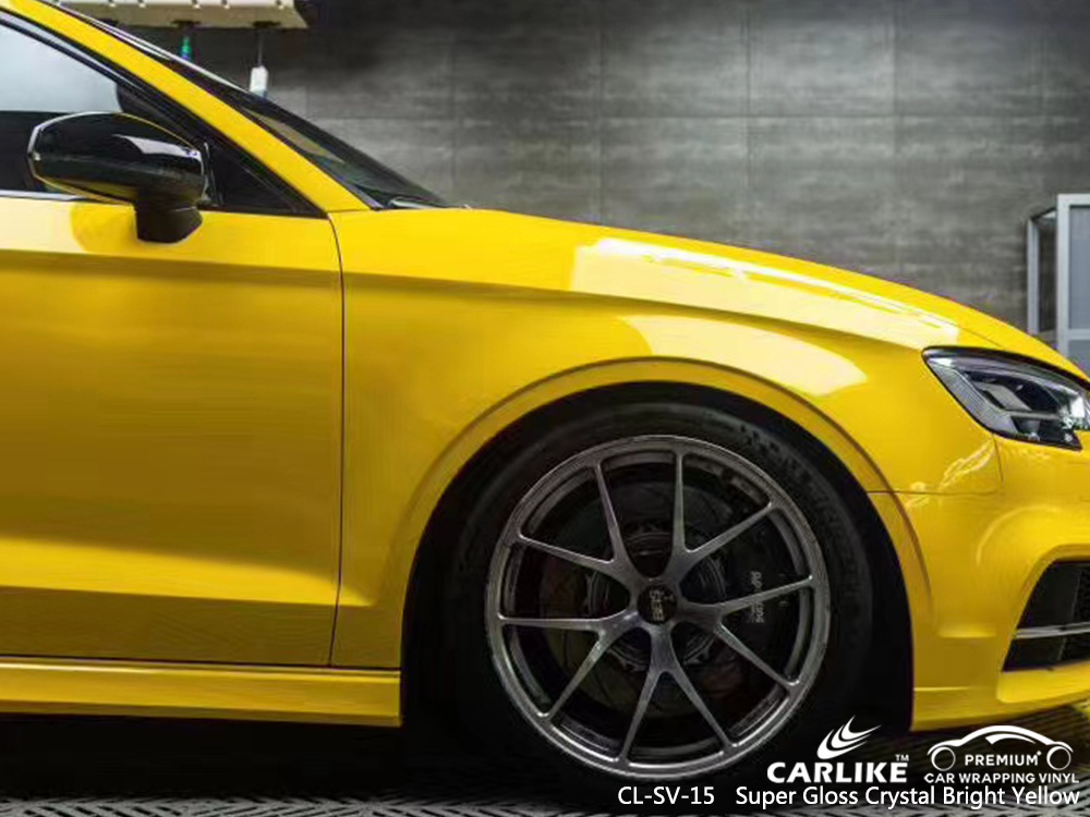 CL-SV-15 super gloss crystal bright yellow car vinyl wrap for AUDI Montana United States