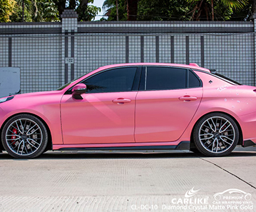 LYNK & CO için CL-DC-10 elmas kristal mat pembe altın araba sarma filmi